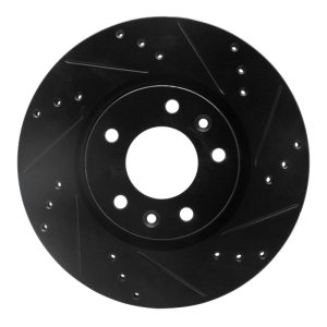 Ford Fusion Brake Rotor (1) - Front Right - R1 Concepts - Drilled & Slotted - Black - `06-`13